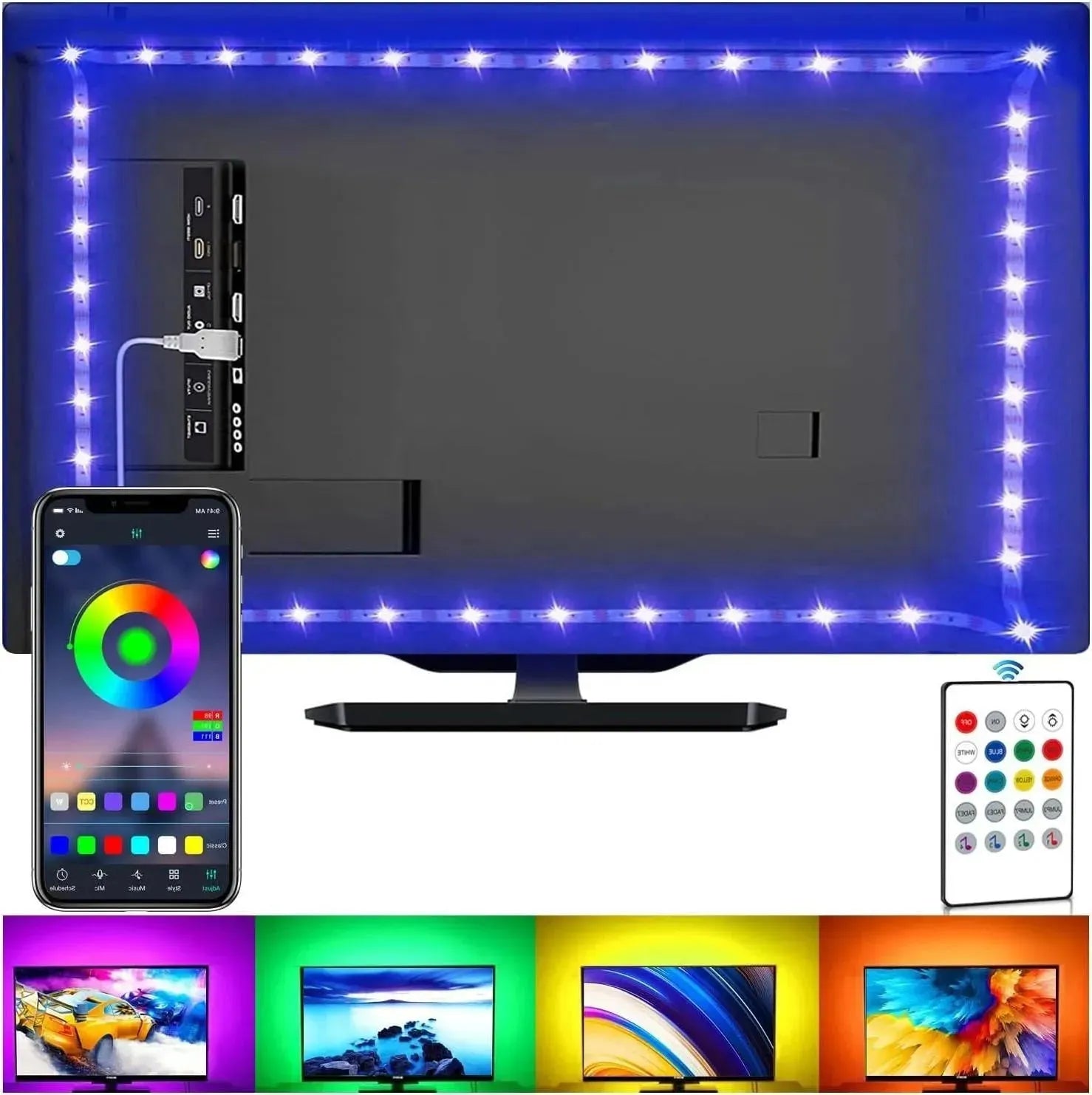 LED TV Strip 2m - Muzieksync, App & USB | 5050 RGB Verlichting